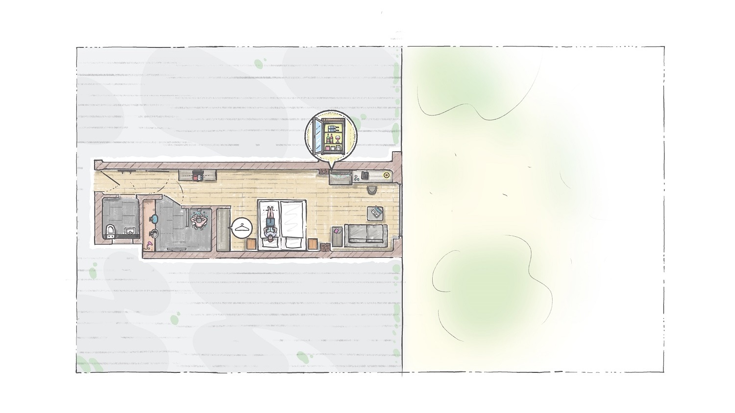Land Gut Zimmer-Grundriss