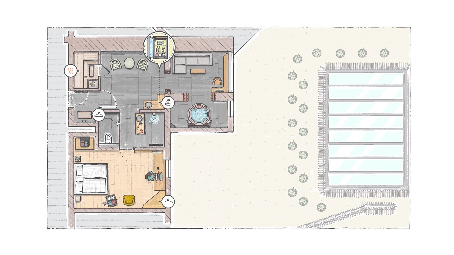 Grundriss Wellness-Suite 2Raum