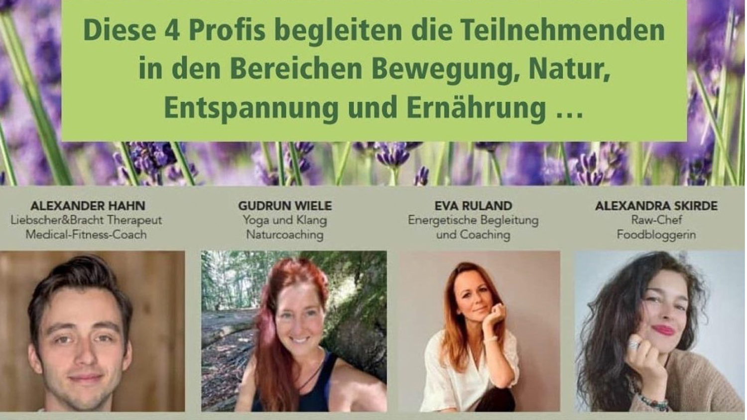 Das team von Purelife nimmt sich jedem Teilnehmer individuell an. Nachhaltig erholen durch Natur, Ernährung und Bewegung und Wellness.
